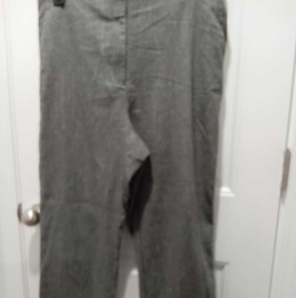 Loft Plus Size 14 Gray & White Tweed Look Linen Straight Leg Capris 26" Inseam
